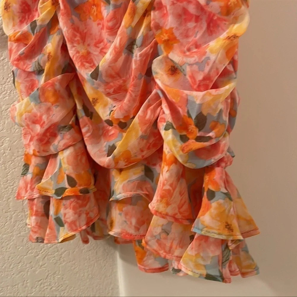 Lily Rose Floral Ruched Bodycon Mini Dress πβββββββββ - Picture 3 of 8